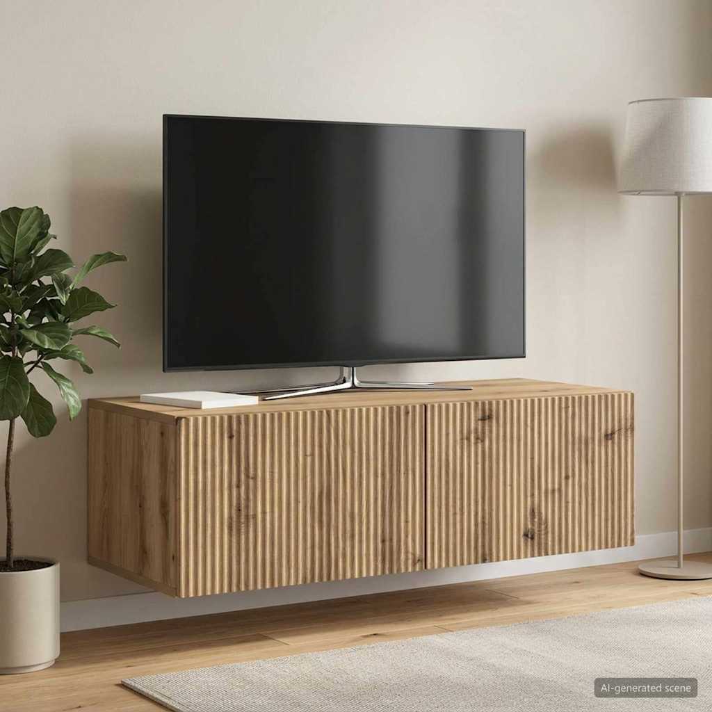 vidaXL Szafka RTV montowana na ścianie 98 x 41 x 30 cm Dąb artisan