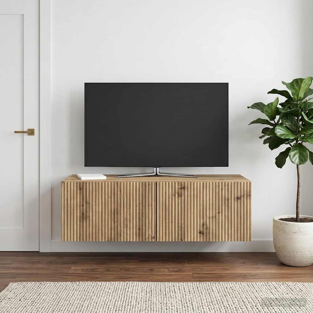 vidaXL Szafka RTV montowana na ścianie 98 x 41 x 30 cm Dąb artisan