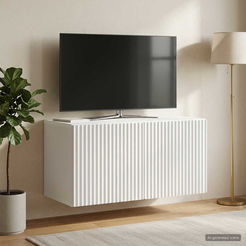 vidaXL Szafka RTV montowana na ścianie Biały 59,5 x 31 x 30 cm