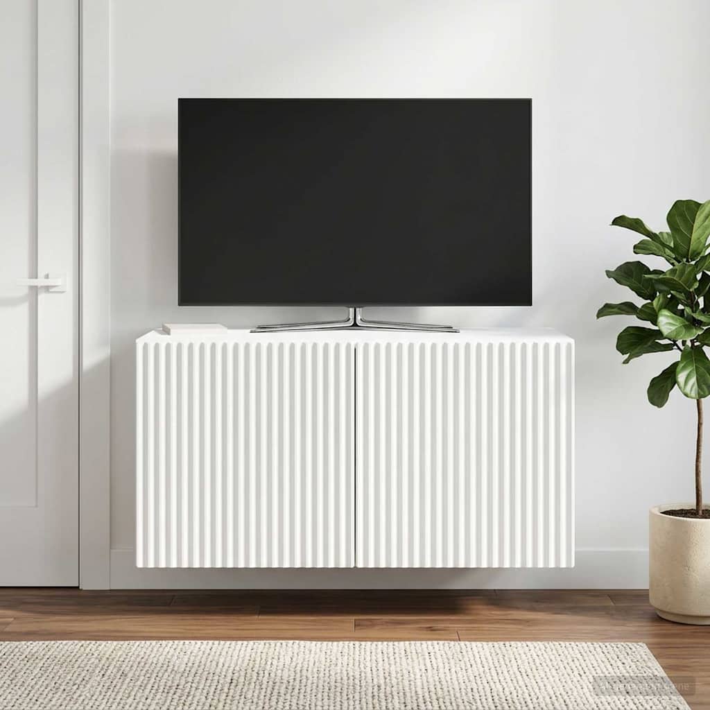vidaXL Szafka RTV montowana na ścianie Biały 59,5 x 31 x 30 cm