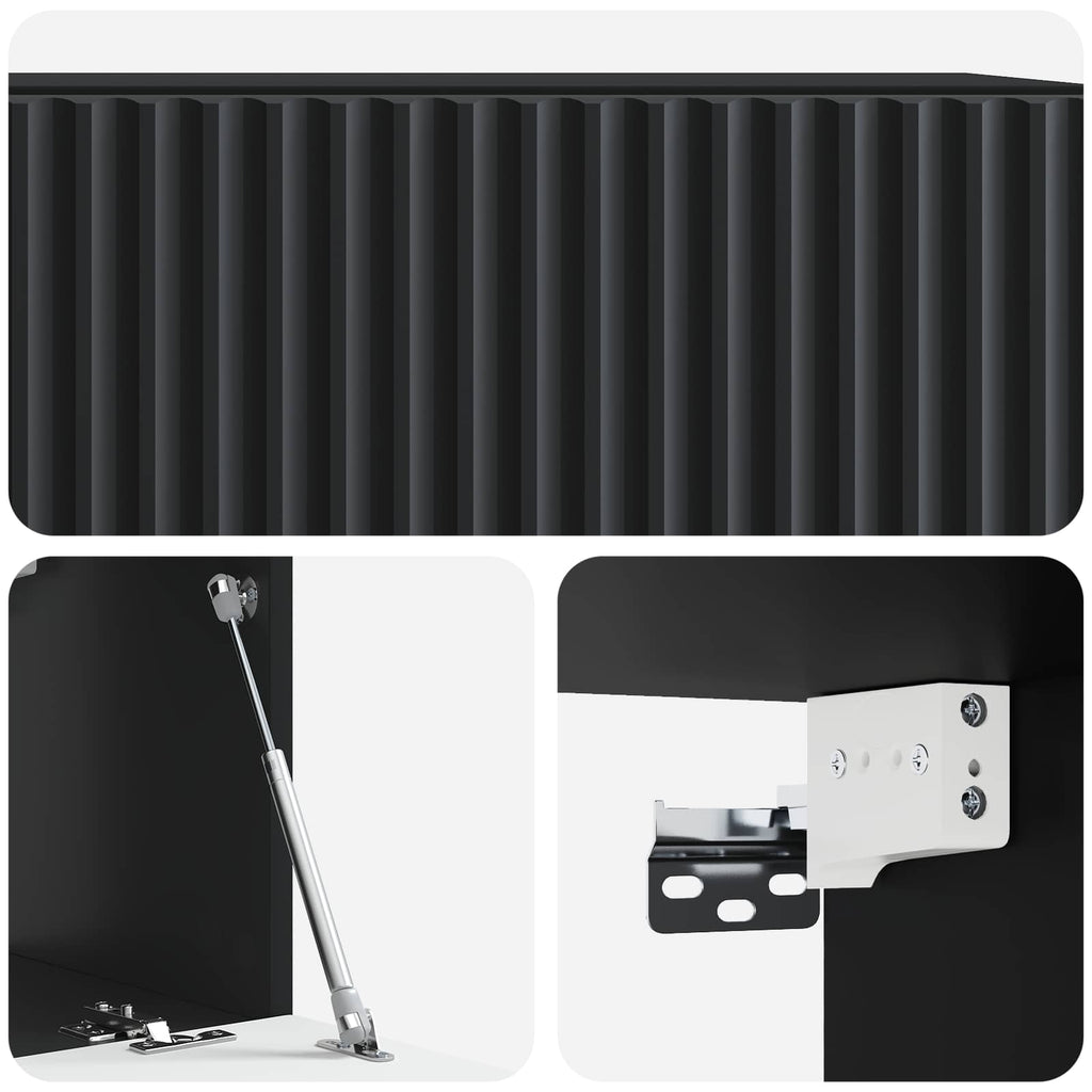 vidaXL Szafka RTV montowana na ścianie Czarny 59,5 x 31 x 30 cm