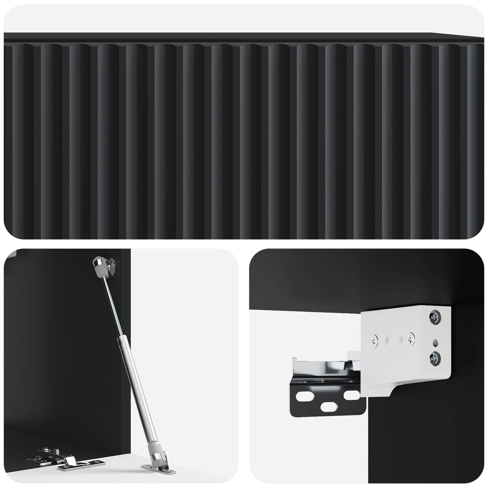 vidaXL Szafka RTV montowana na ścianie Czarny 59,5 x 31 x 30 cm