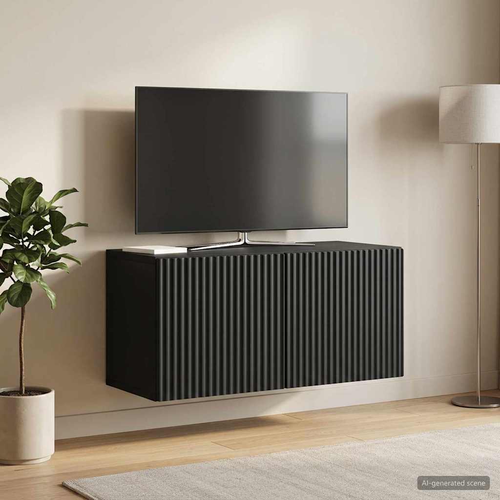 vidaXL Szafka RTV montowana na ścianie 59,5 x 31 x 30 cm Czarny