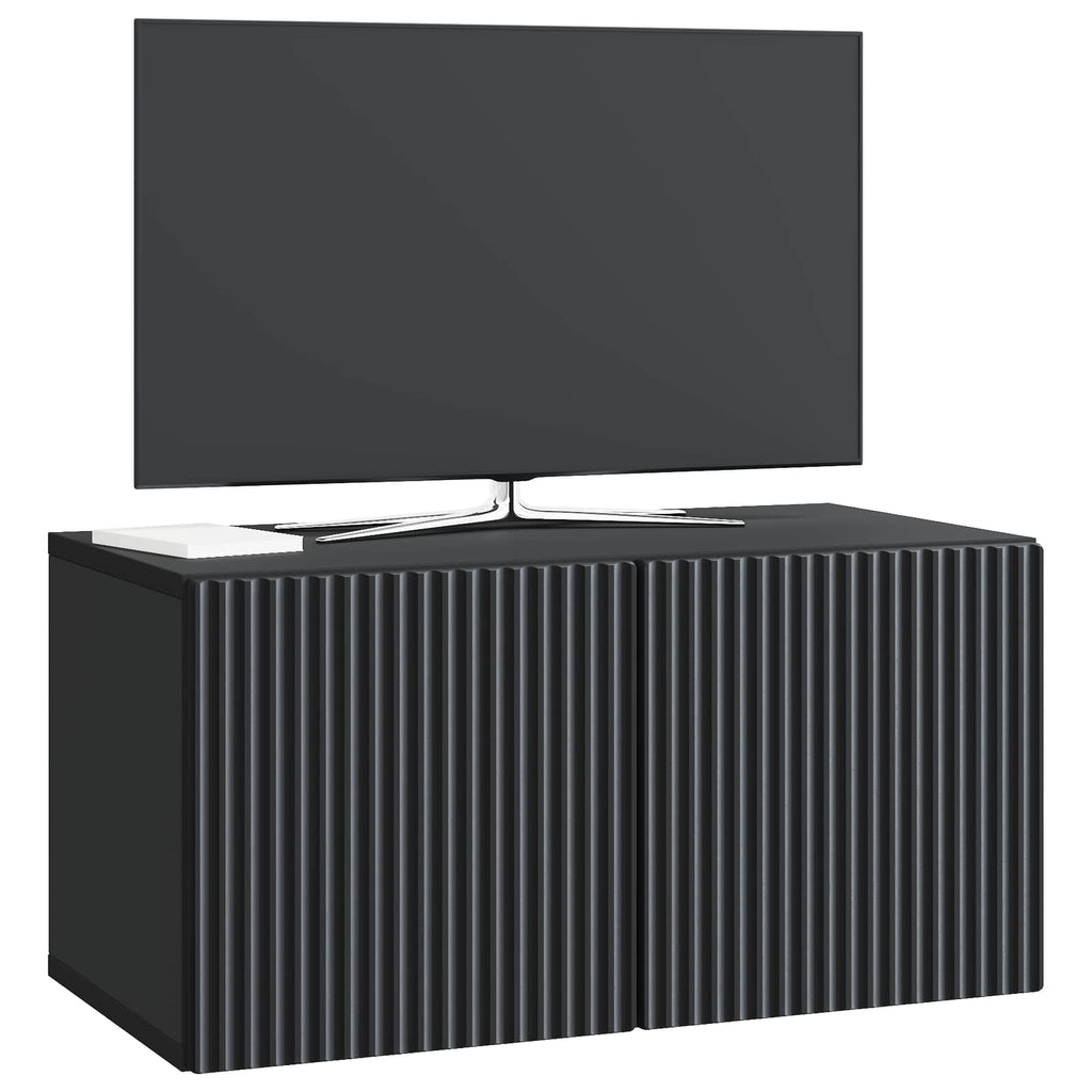 vidaXL Szafka RTV montowana na ścianie Czarny 59,5 x 31 x 30 cm