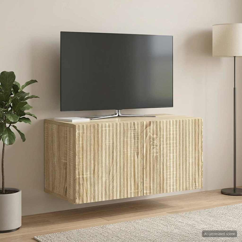 vidaXL Szafka RTV montowana na ścianie 59,5 x 31 x 30 cm dąb Sonoma