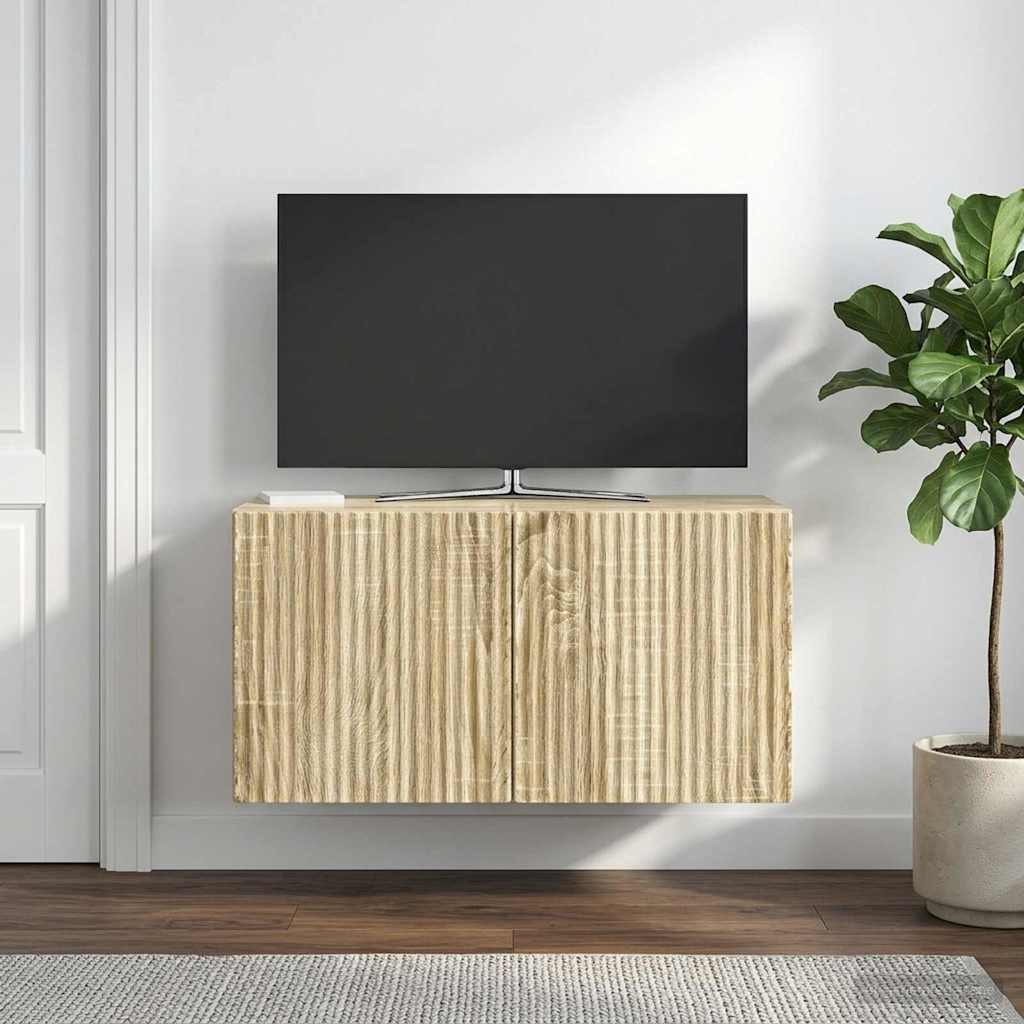 vidaXL Szafka RTV montowana na ścianie 59,5 x 31 x 30 cm dąb Sonoma