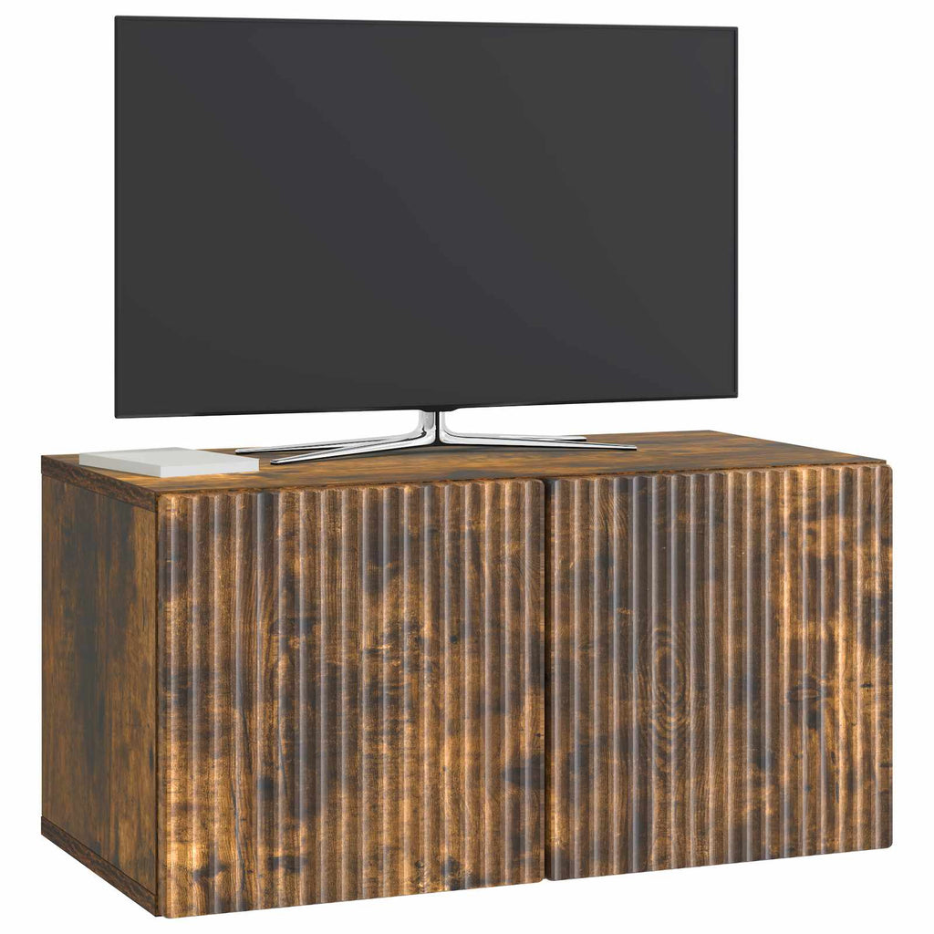 vidaXL Szafka RTV montowana na ścianie Dąb wędzony 59,5 x 31 x 30 cm
