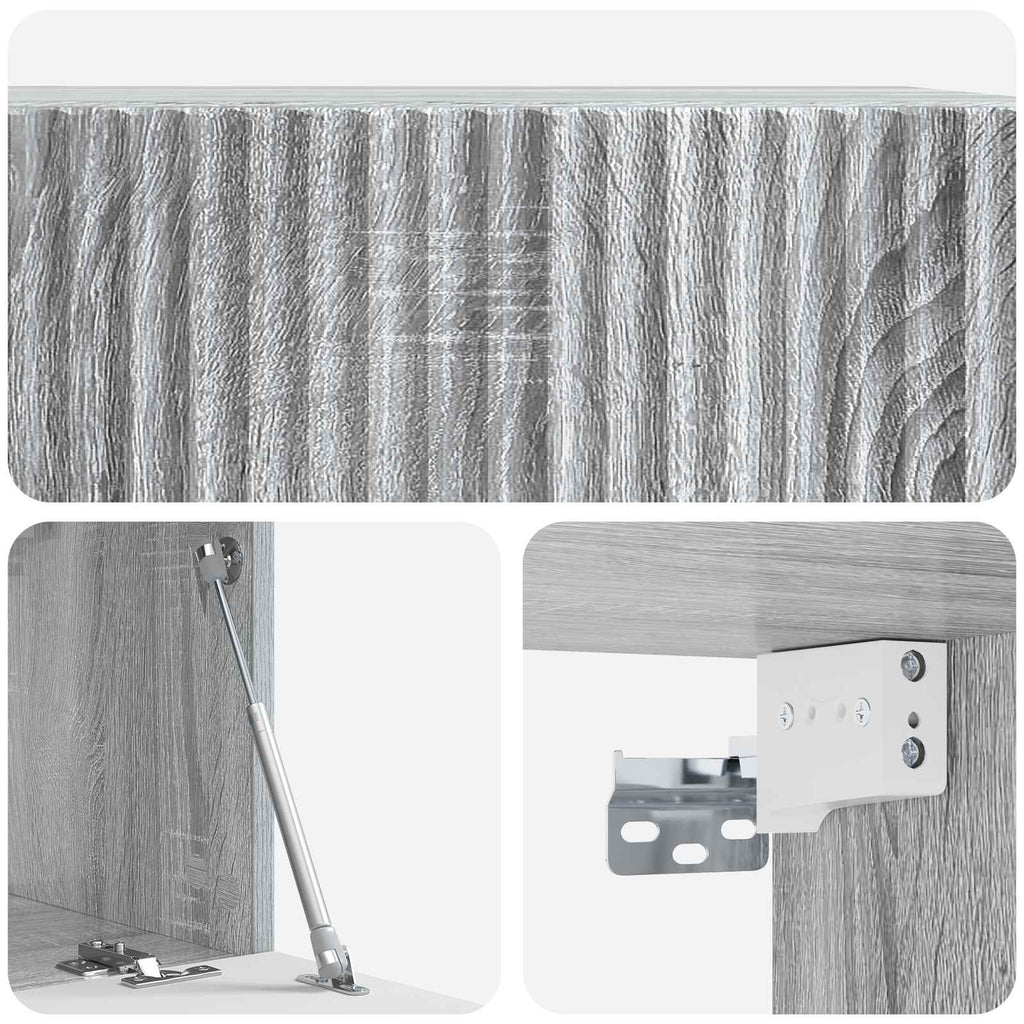 vidaXL Szafka RTV montowana na ścianie 59,5 x 31 x 30 cm Szary Sonoma