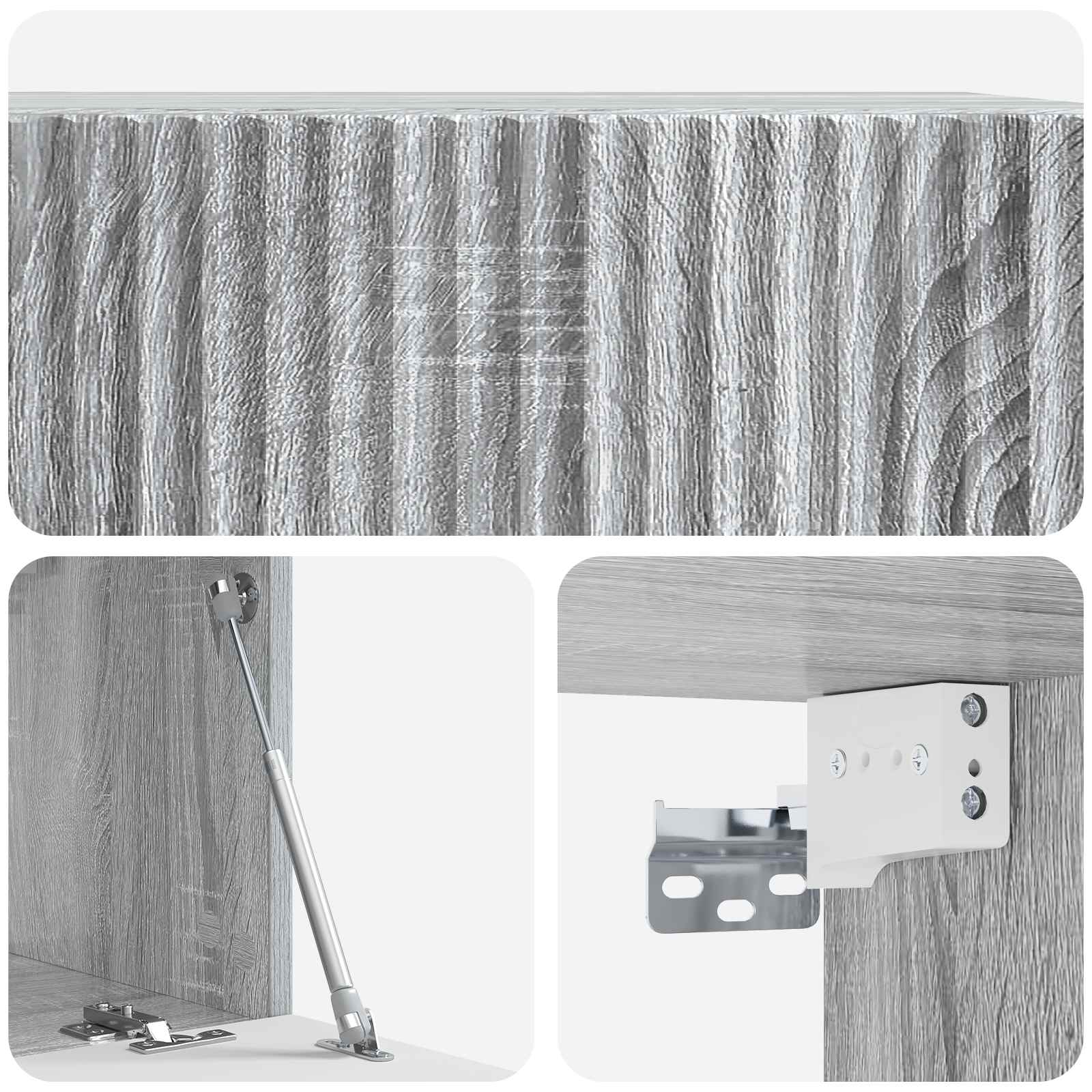 vidaXL Szafka RTV montowana na ścianie 59,5 x 31 x 30 cm Szary Sonoma