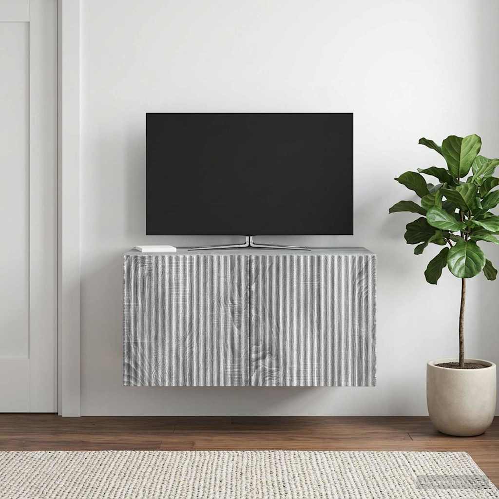 vidaXL Szafka RTV montowana na ścianie 59,5 x 31 x 30 cm Szary Sonoma