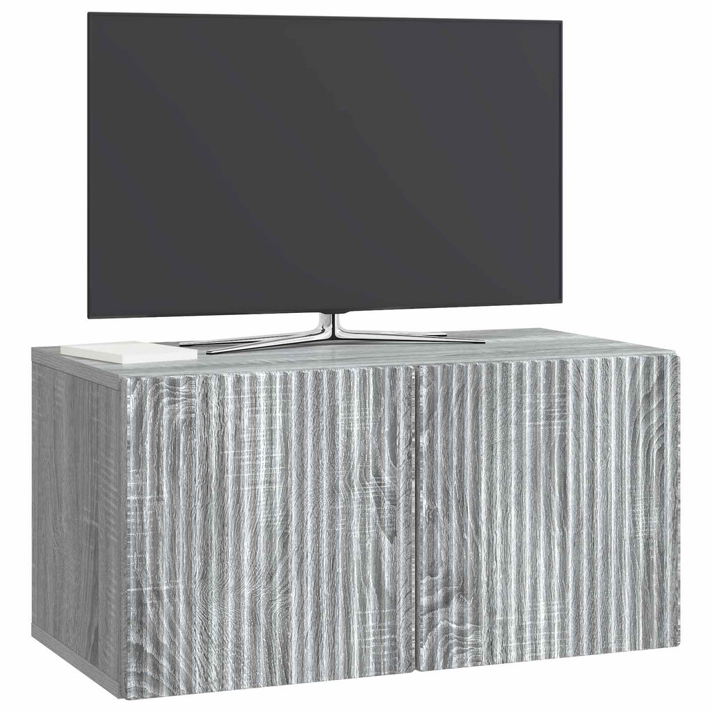 vidaXL Szafka RTV montowana na ścianie Szary Sonoma 59,5 x 31 x 30 cm