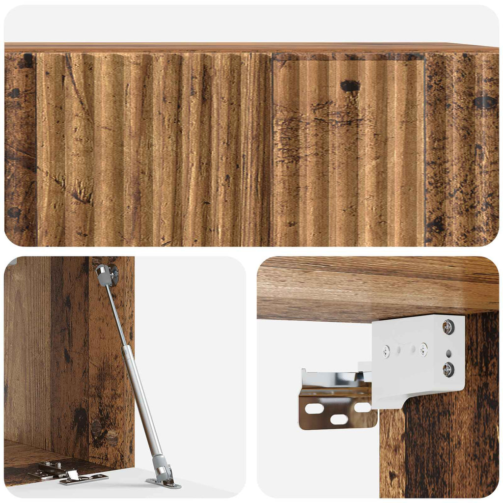 vidaXL Szafka RTV montowana na ścianie Stare drewno 59,5 x 31 x 30 cm