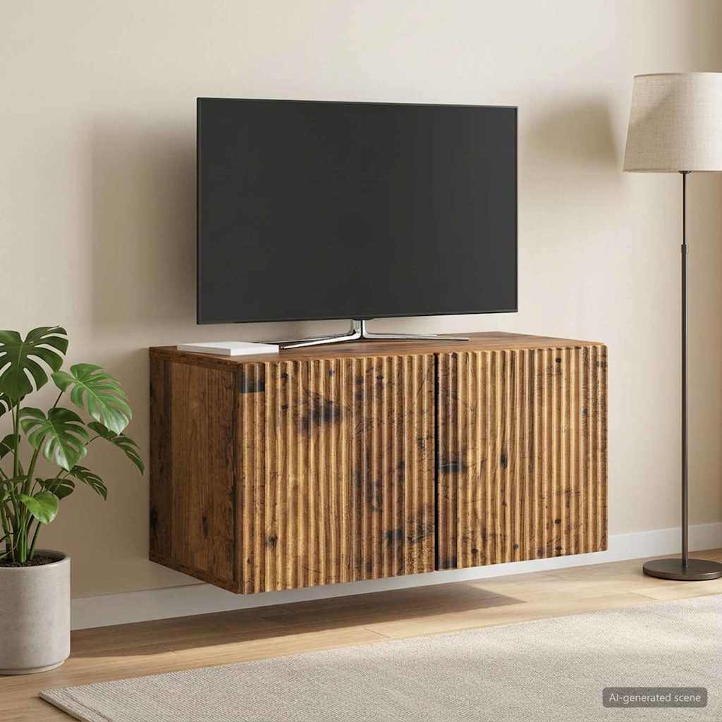 vidaXL Szafka RTV montowana na ścianie 59,5 x 31 x 30 cm Stare drewno