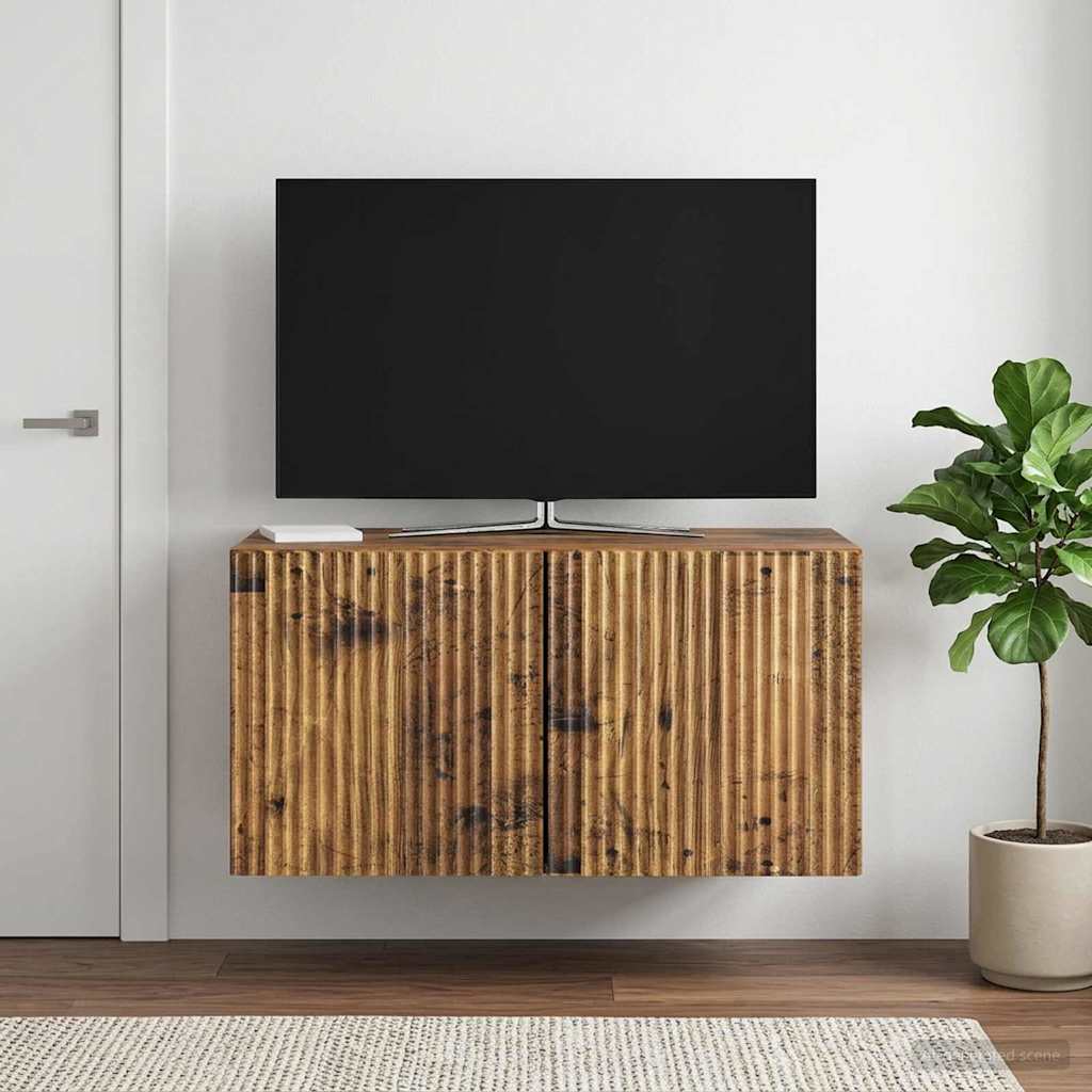 vidaXL Szafka RTV montowana na ścianie 59,5 x 31 x 30 cm Stare drewno