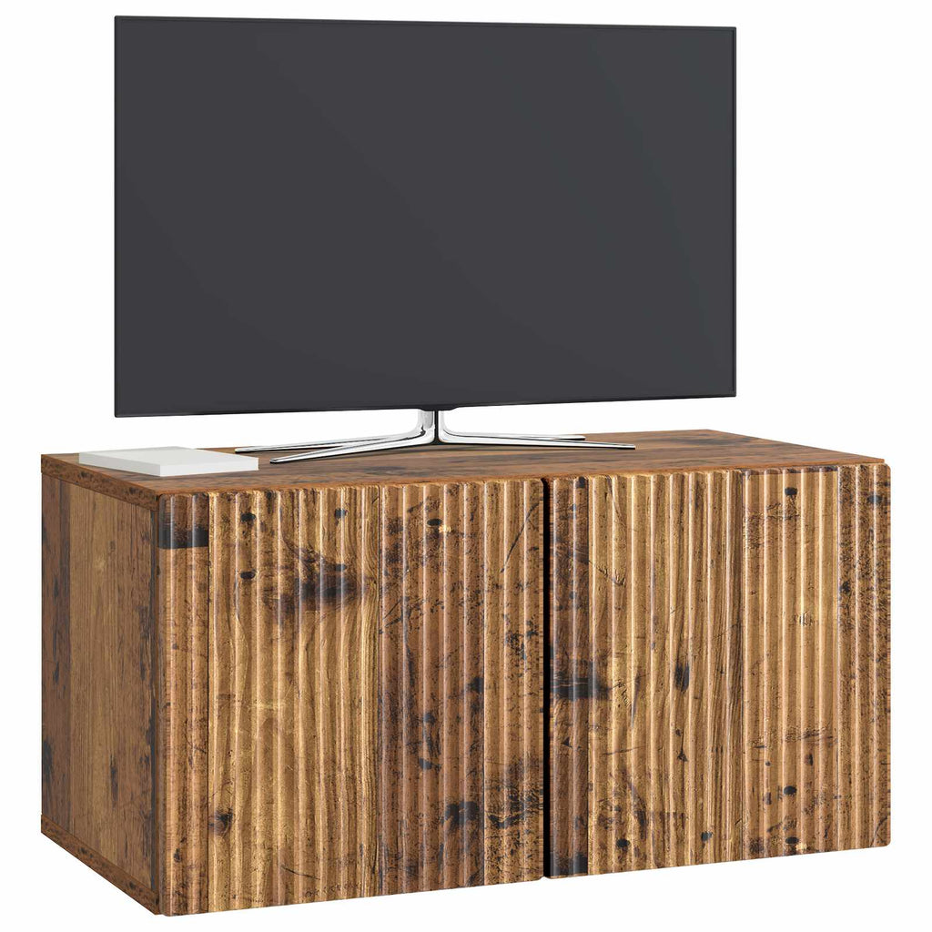 vidaXL Szafka RTV montowana na ścianie Stare drewno 59,5 x 31 x 30 cm