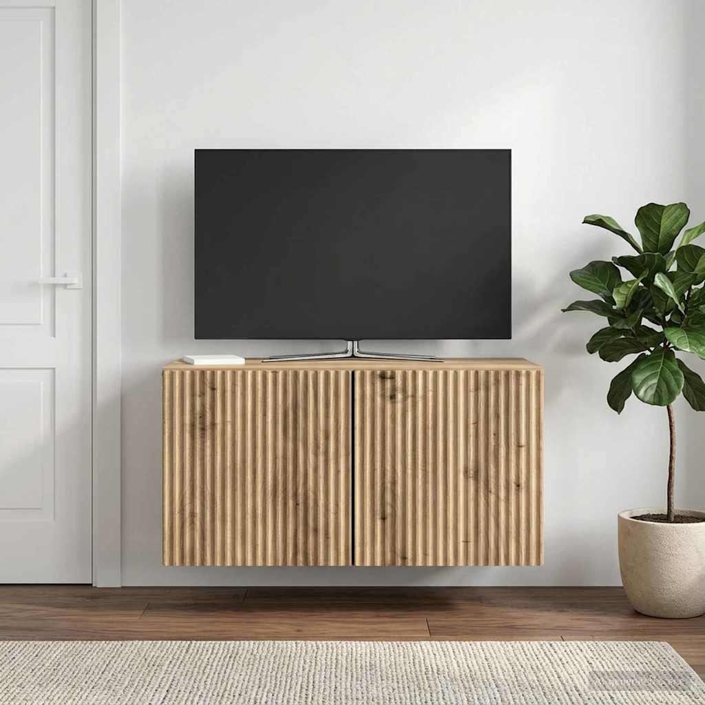 vidaXL Szafka RTV montowana na ścianie 59,5 x 31 x 30 cm Dąb artisan