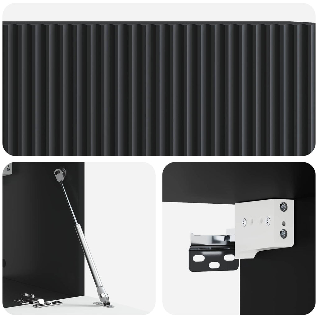 vidaXL Szafka RTV montowana na ścianie 78,5 x 31 x 30 cm Czarny