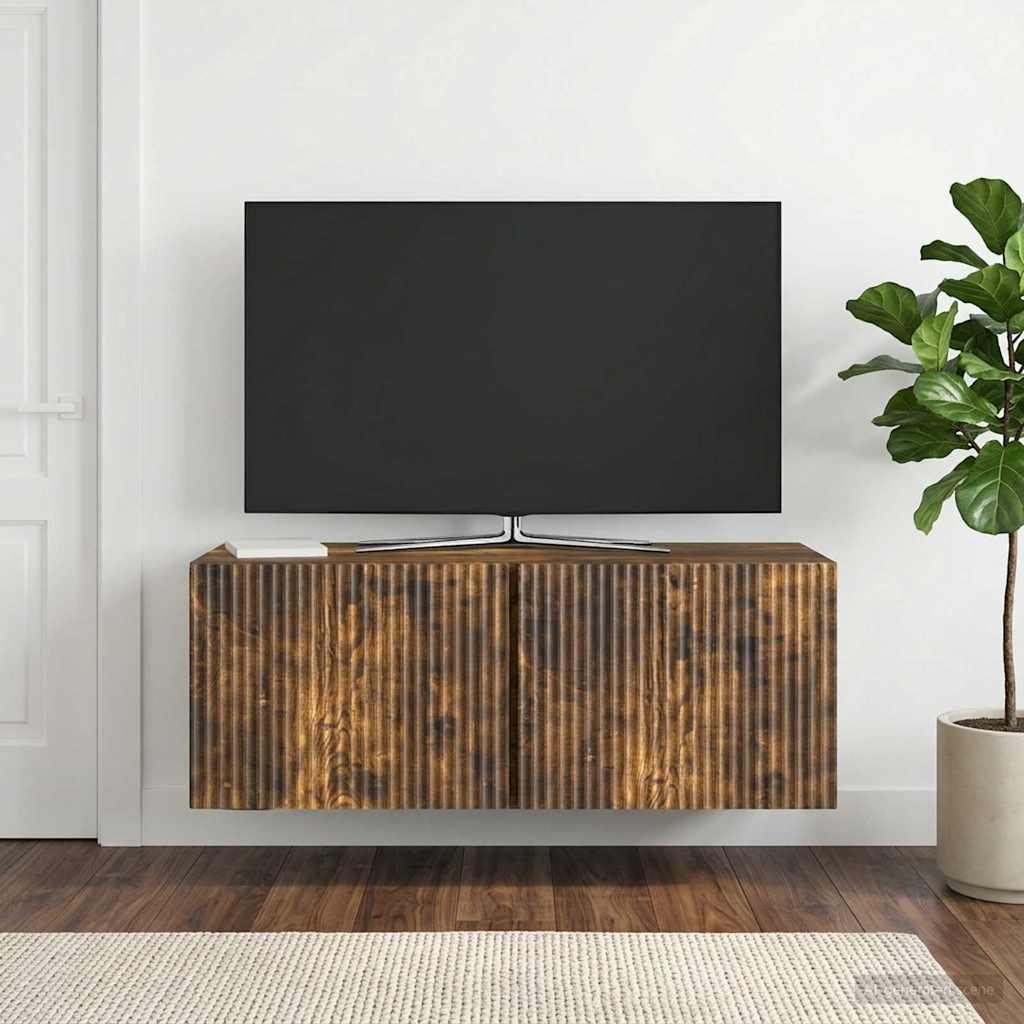 vidaXL Szafka RTV montowana na ścianie 78,5 x 31 x 30 cm Dąb wędzony