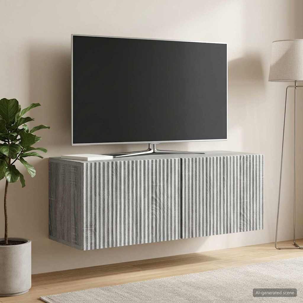 vidaXL Szafka RTV montowana na ścianie 78,5 x 31 x 30 cm Szary Sonoma