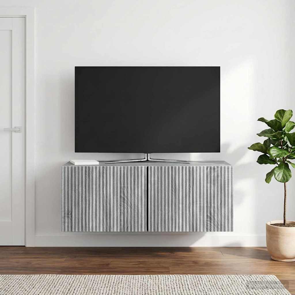 vidaXL Szafka RTV montowana na ścianie 78,5 x 31 x 30 cm Szary Sonoma