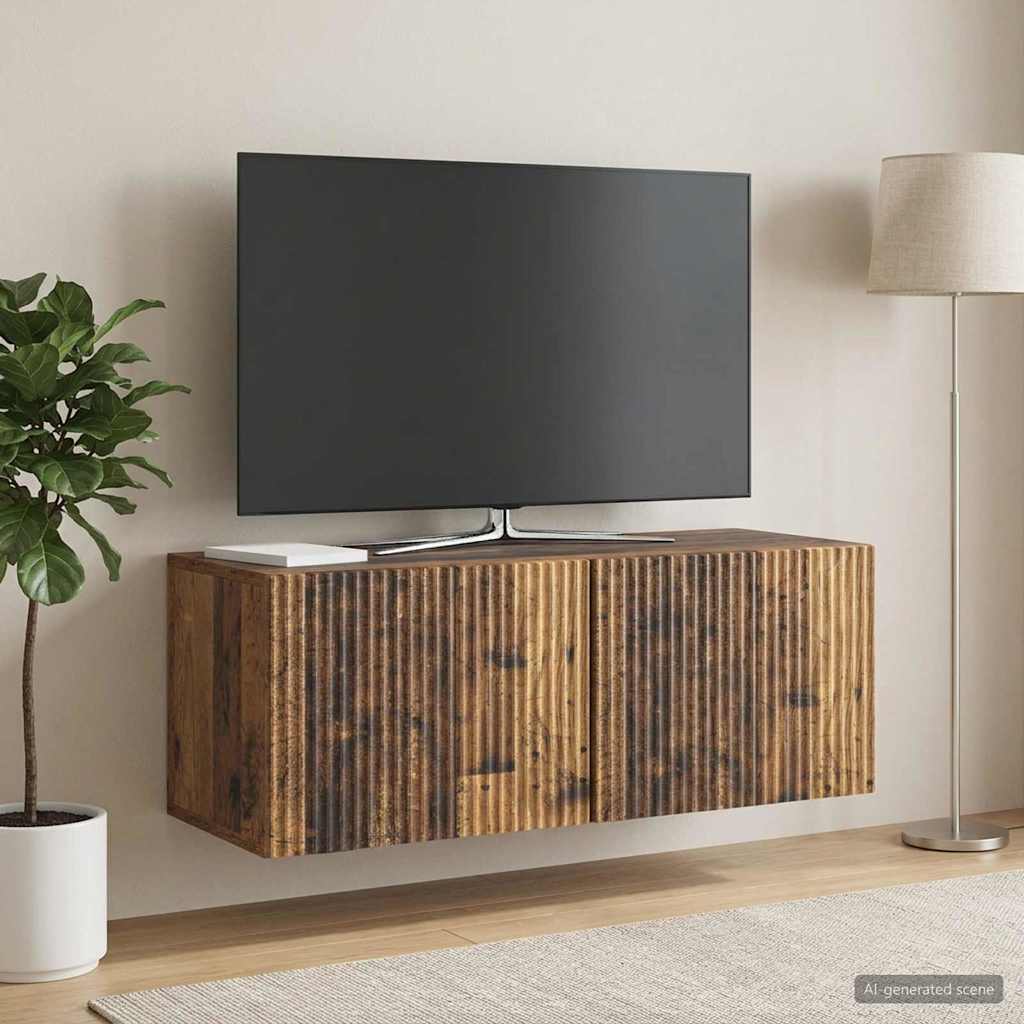 vidaXL Szafka RTV montowana na ścianie 78,5 x 31 x 30 cm Stare drewno