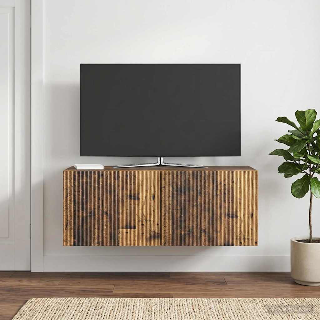 vidaXL Szafka RTV montowana na ścianie 78,5 x 31 x 30 cm Stare drewno