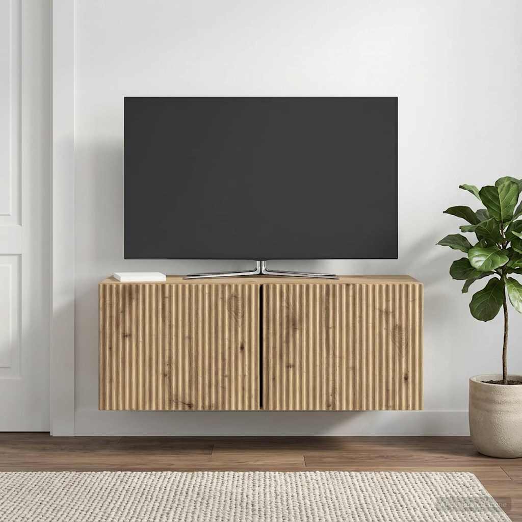 vidaXL Szafka RTV montowana na ścianie 78,5 x 31 x 30 cm Dąb artisan