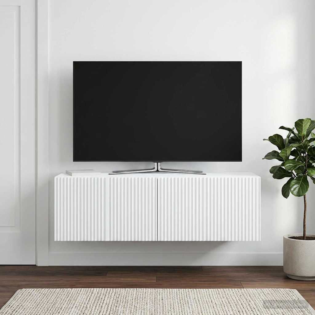 vidaXL Szafka RTV montowana na ścianie Biały 98 x 31 x 30 cm