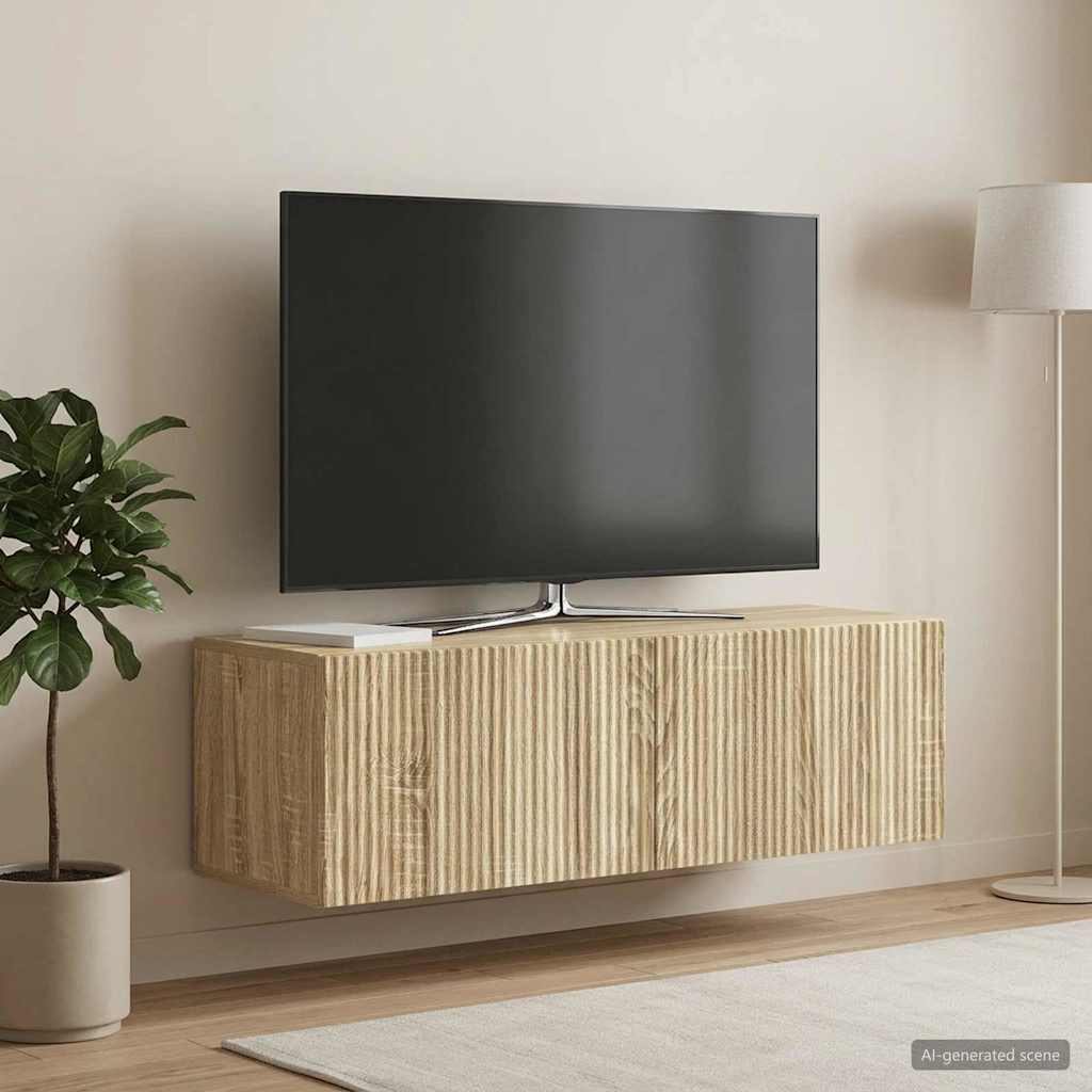 vidaXL Szafka RTV montowana na ścianie 98 x 31 x 30 cm dąb Sonoma