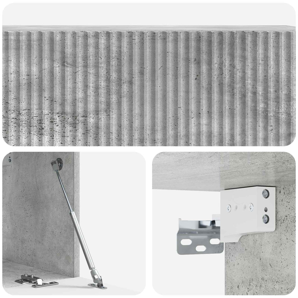 vidaXL Szafka RTV montowana na ścianie 98 x 31 x 30 cm Betonowy szary