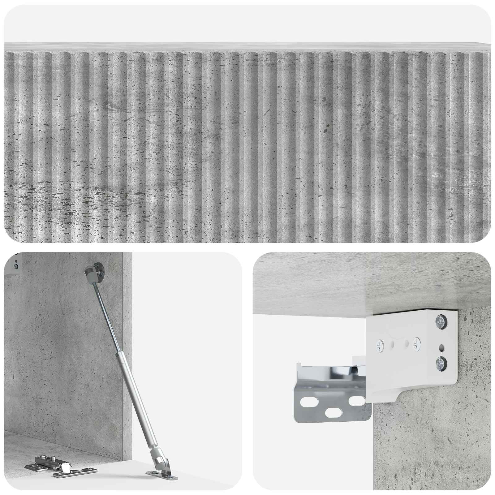 vidaXL Szafka RTV montowana na ścianie 98 x 31 x 30 cm Betonowy szary