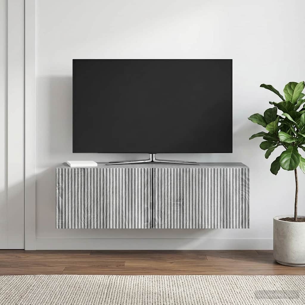 vidaXL Szafka RTV montowana na ścianie 98 x 31 x 30 cm Szary Sonoma