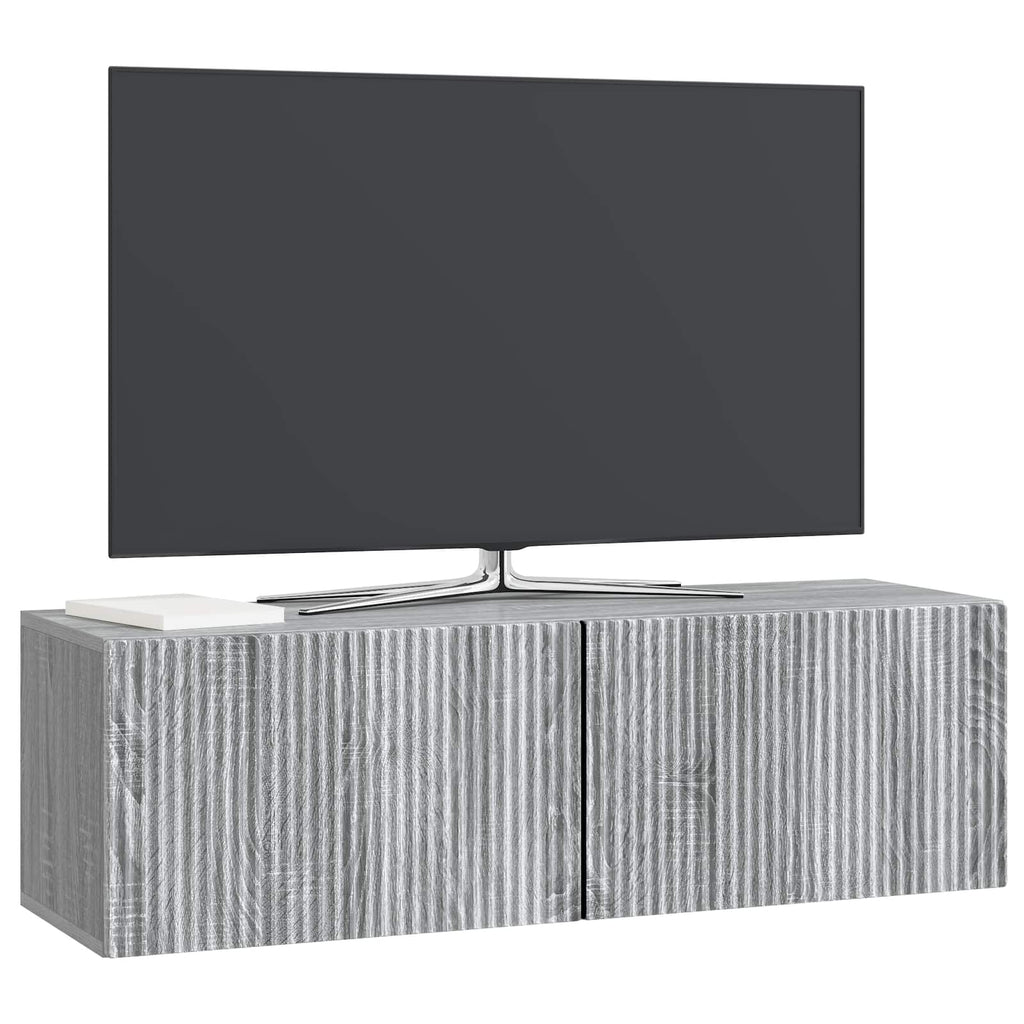 vidaXL Szafka RTV montowana na ścianie Szary Sonoma 98 x 31 x 30 cm