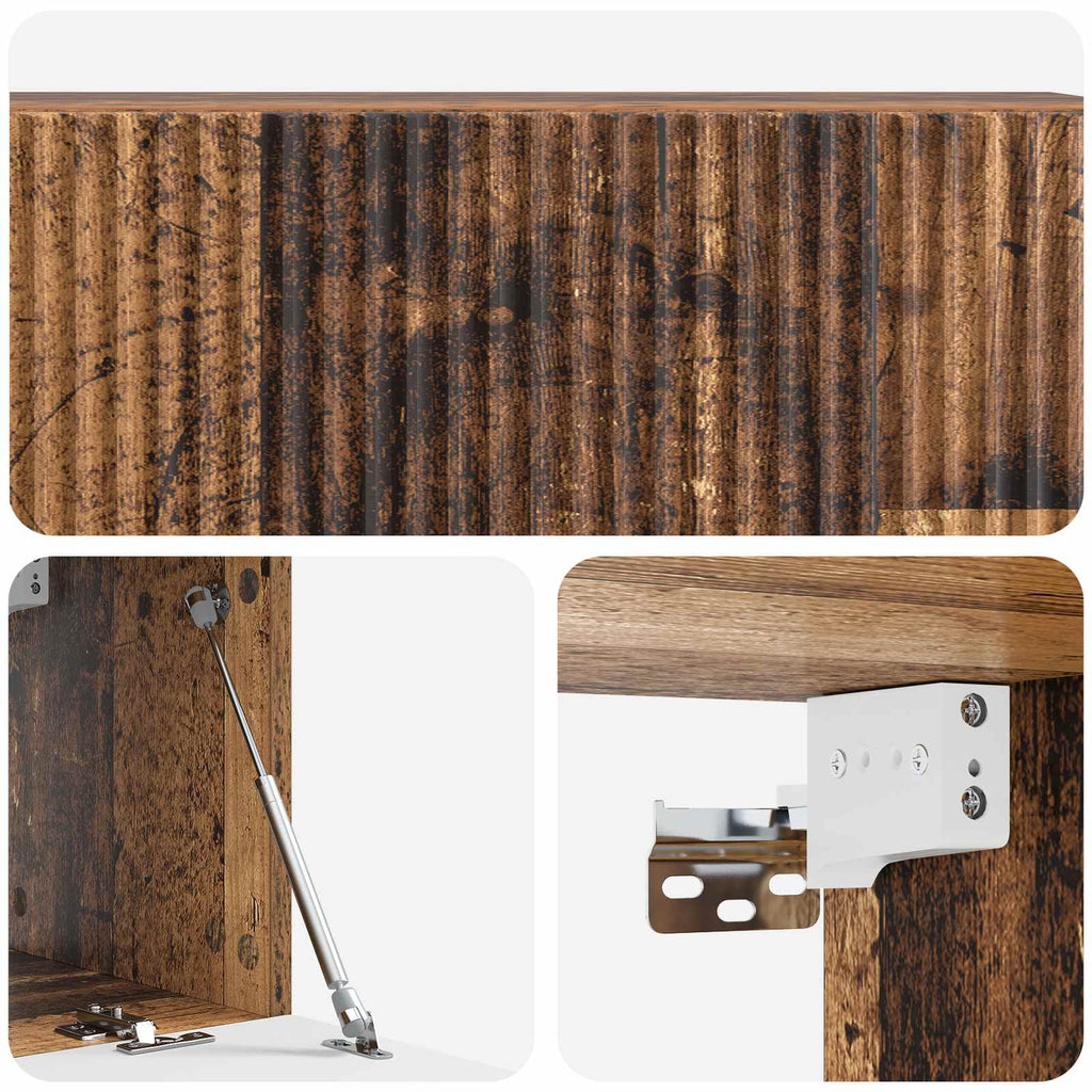 vidaXL Szafka RTV montowana na ścianie Stare drewno 98 x 31 x 30 cm