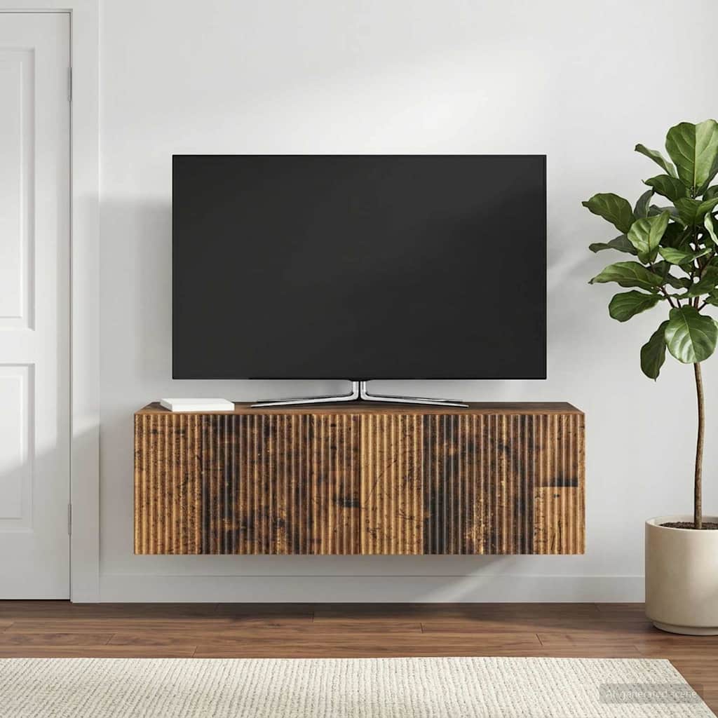 vidaXL Szafka RTV montowana na ścianie 98 x 31 x 30 cm Stare drewno
