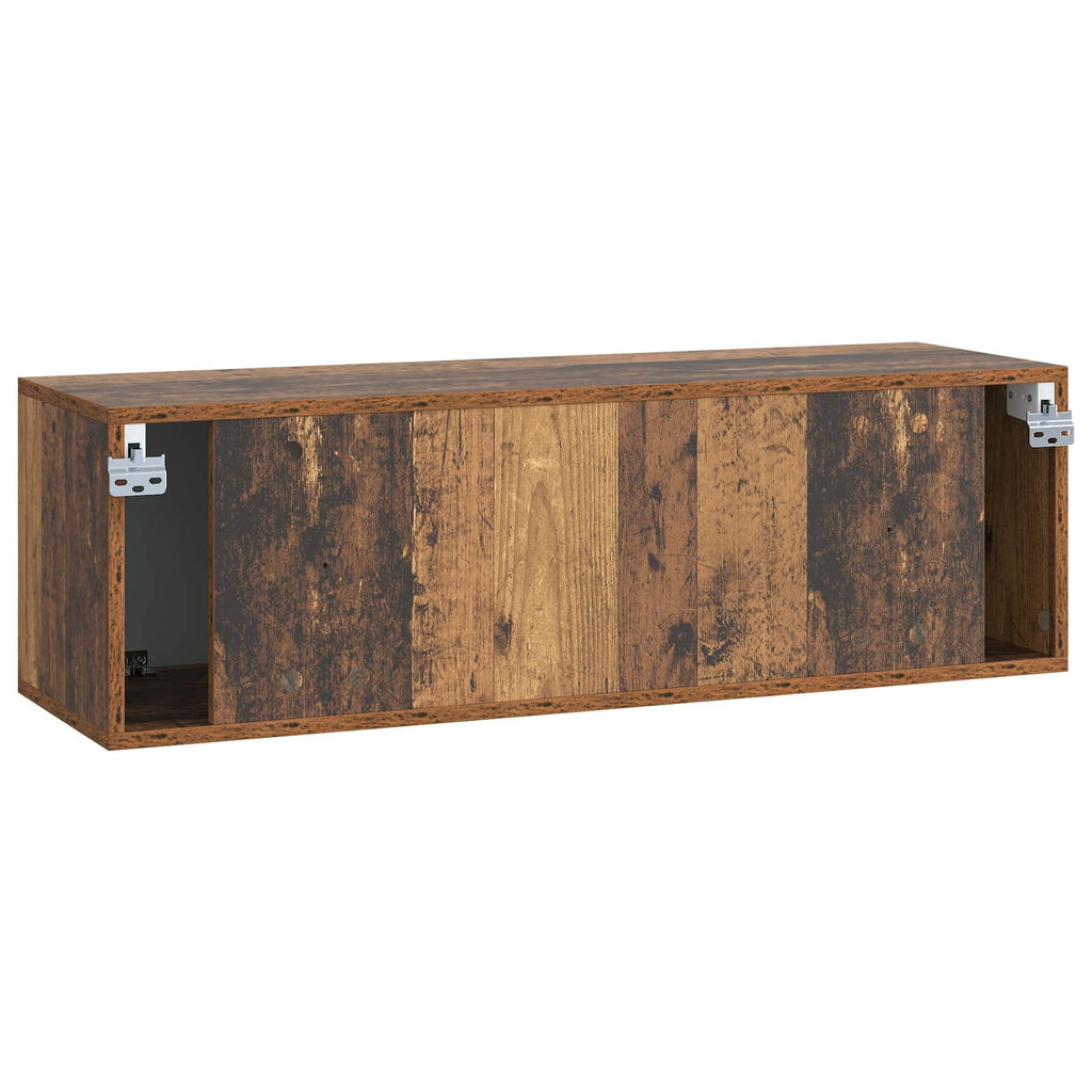 vidaXL Szafka RTV montowana na ścianie Stare drewno 98 x 31 x 30 cm
