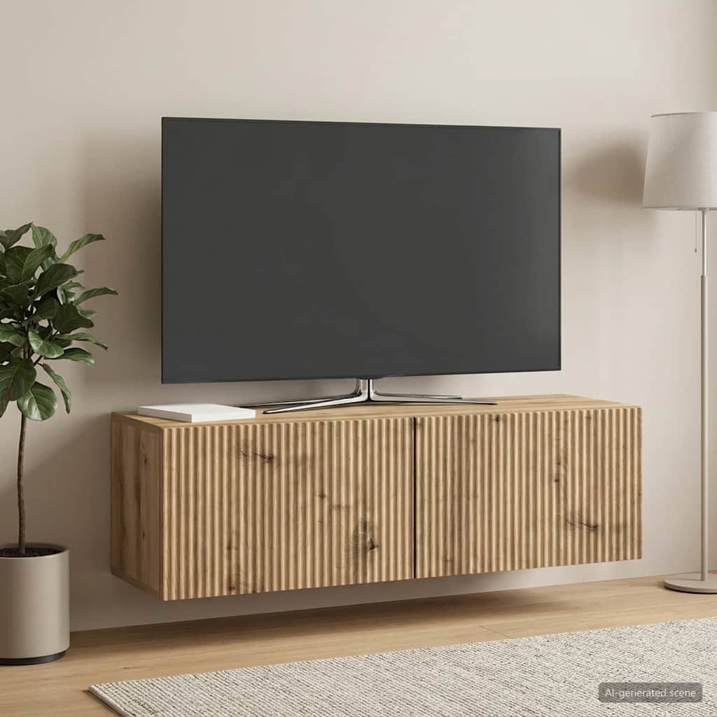 vidaXL Szafka RTV montowana na ścianie 98 x 31 x 30 cm Dąb artisan