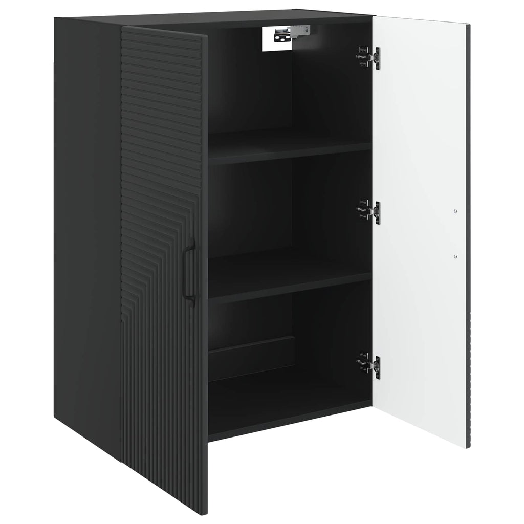 vidaXL Szafka ścienna Czarny 66 x 34,5 x 90 cm Drewno inżynieryjne