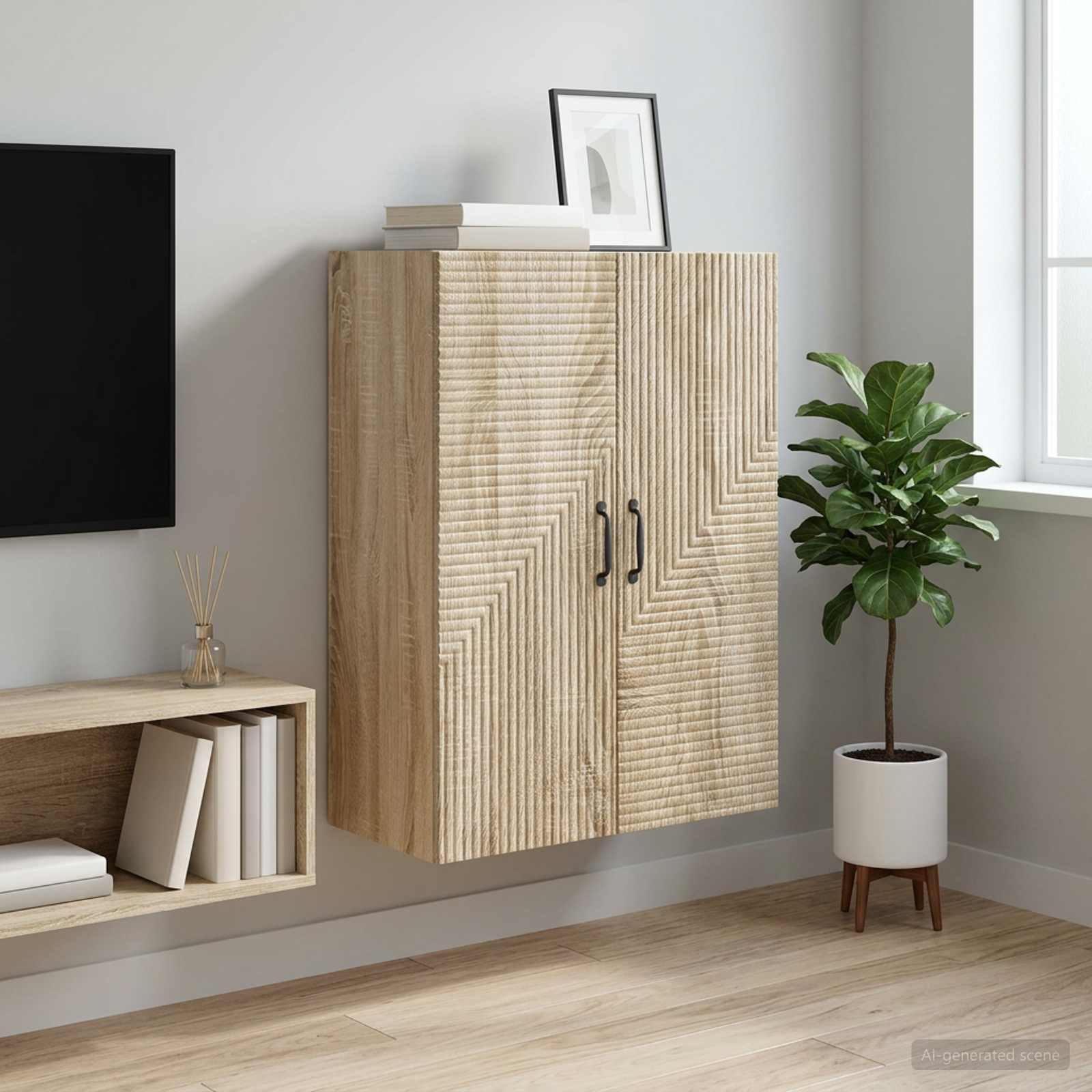 vidaXL Szafka ścienna dąb Sonoma 66 x 34,5 x 90 cm Drewno inżynieryjne