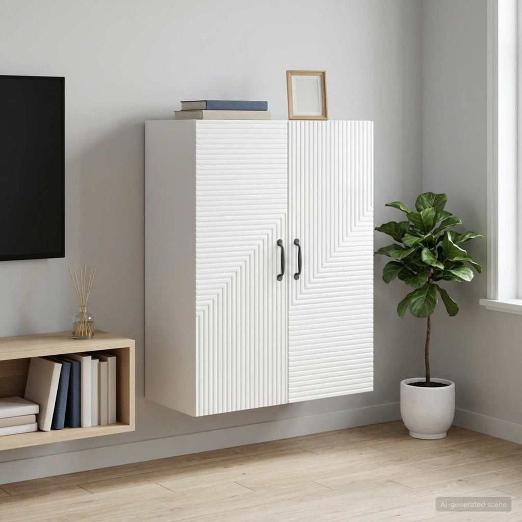 vidaXL Szafka ścienna Biały wysoki połysk 66 x 34,5 x 90 cm