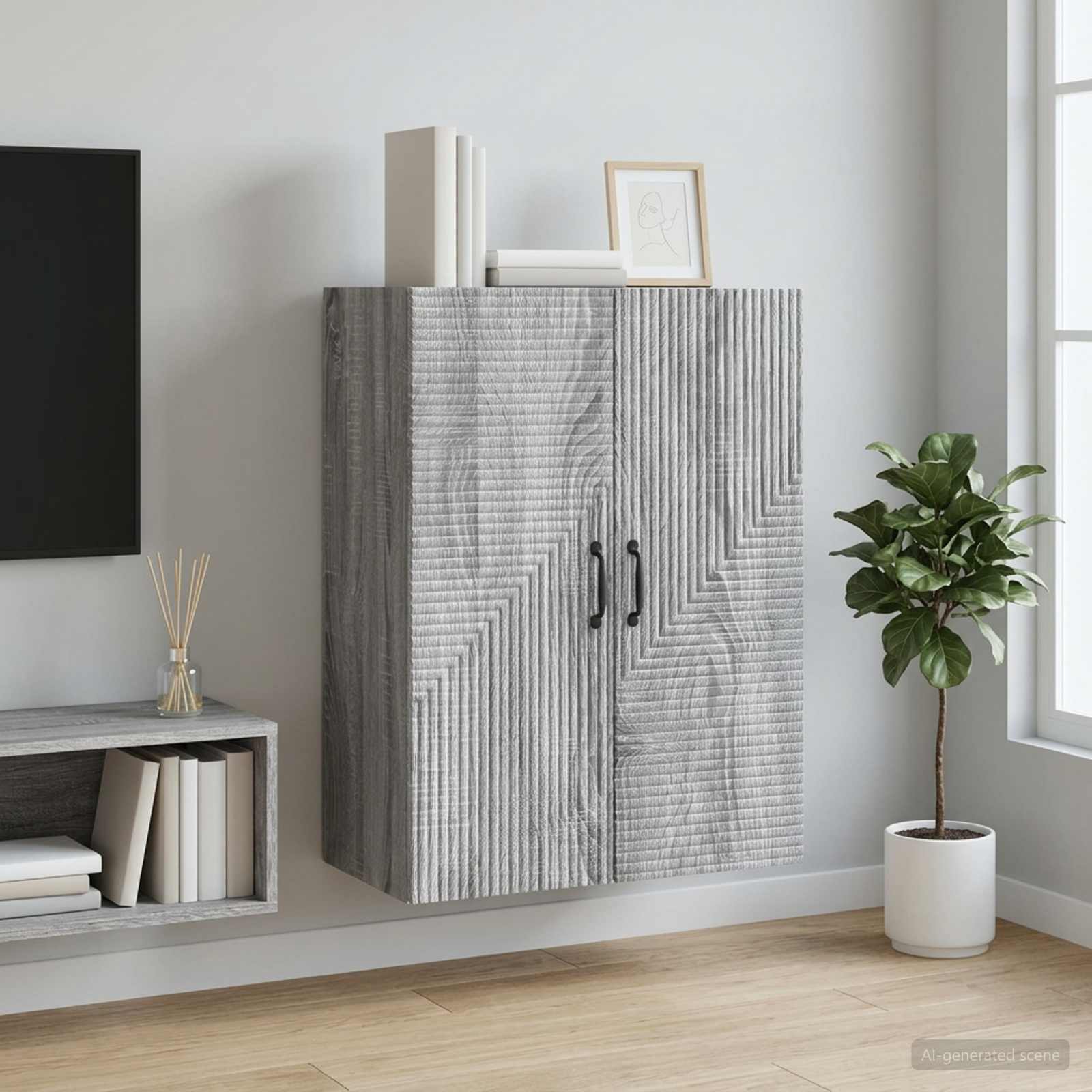 vidaXL Szafka ścienna Szary Sonoma 66 x 34,5 x 90 cm