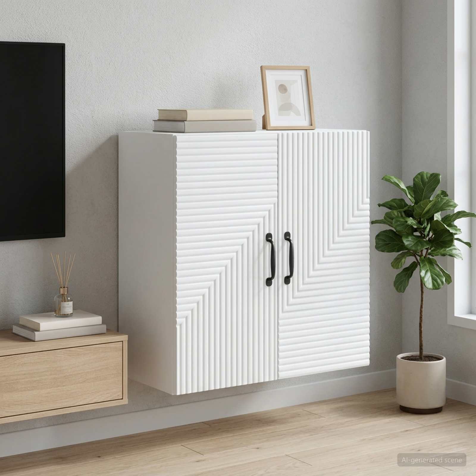 vidaXL Szafka ścienna Biały 59 x 31 x 60 cm Drewno inżynieryjne