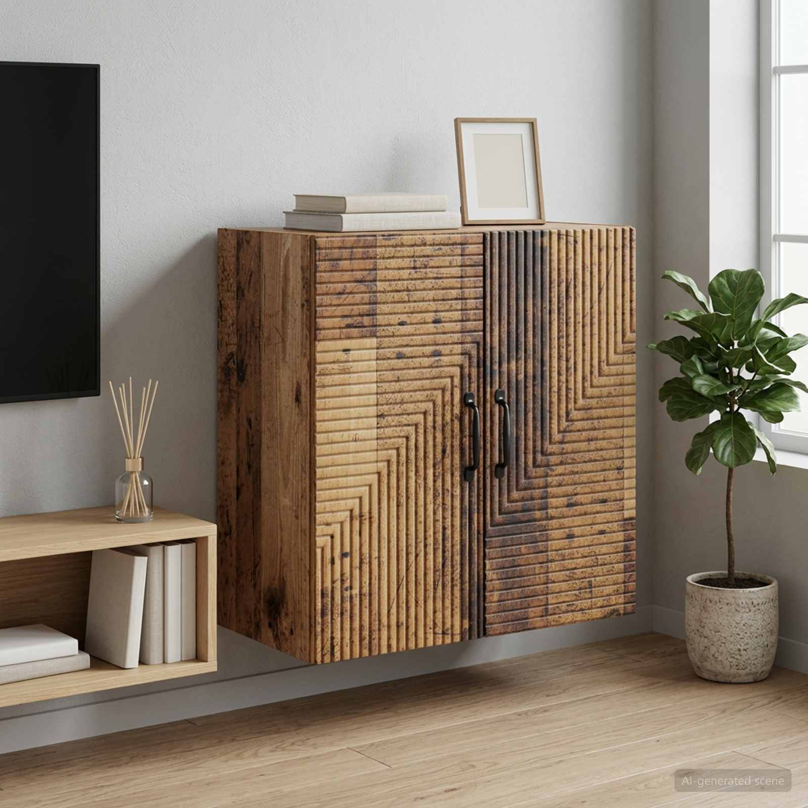vidaXL Szafka ścienna Stare drewno 59 x 31 x 60 cm Drewno inżynieryjne