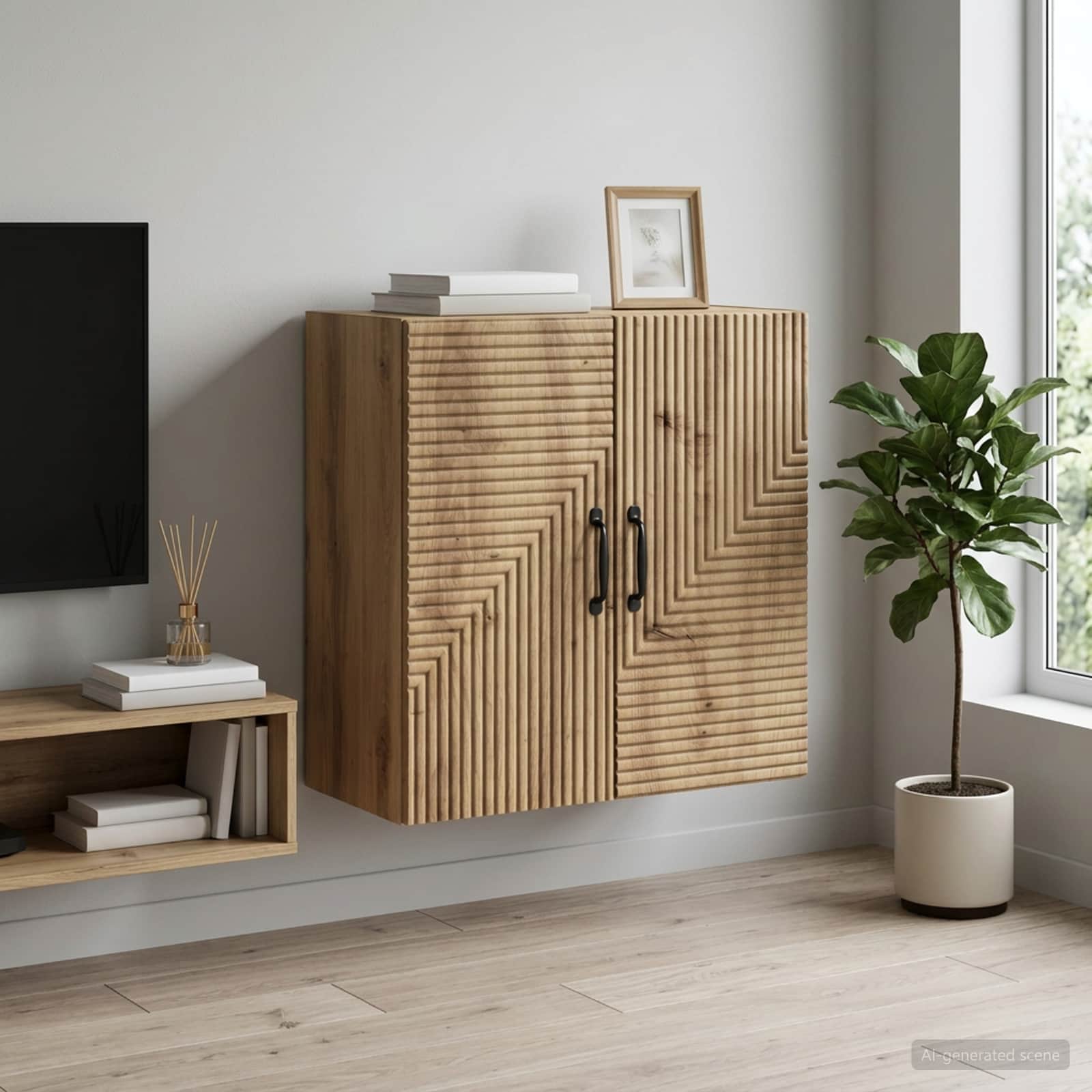 vidaXL Szafka ścienna 59 x 31 x 60 cm Drewno inżynieryjne Dąb artisan
