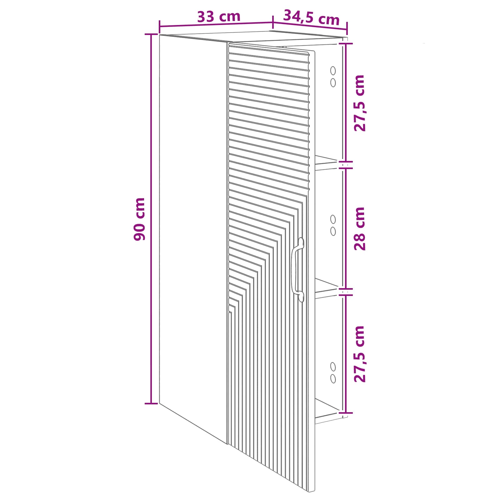 vidaXL Szafka ścienna dąb Sonoma 33 x 34,5 x 90 cm Drewno inżynieryjne