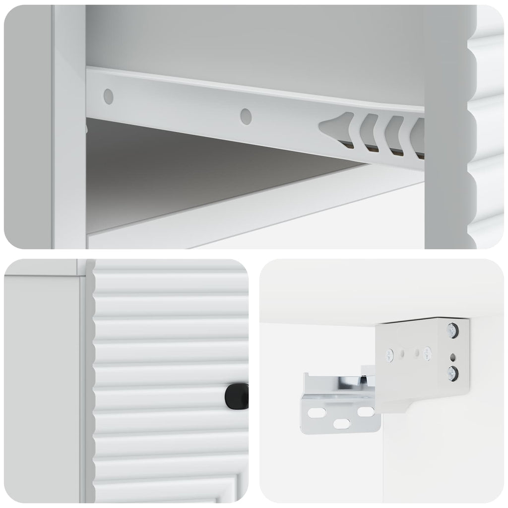 vidaXL Wisząca Szafka Nocna z szufladą 2 pcs Biały 34,5 x 33 x 20 cm