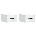 vidaXL Wisząca Szafka Nocna z szufladą 2 pcs Biały 34,5 x 33 x 20 cm