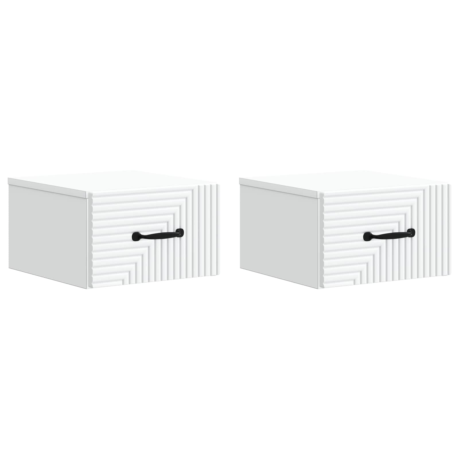 vidaXL Wisząca Szafka Nocna z szufladą 2 pcs Biały 34,5 x 33 x 20 cm