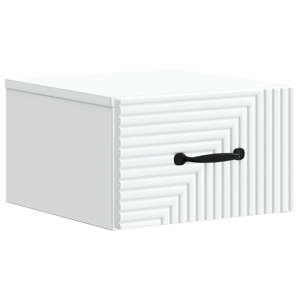 vidaXL Wisząca Szafka Nocna z szufladą 2 pcs Biały 34,5 x 33 x 20 cm