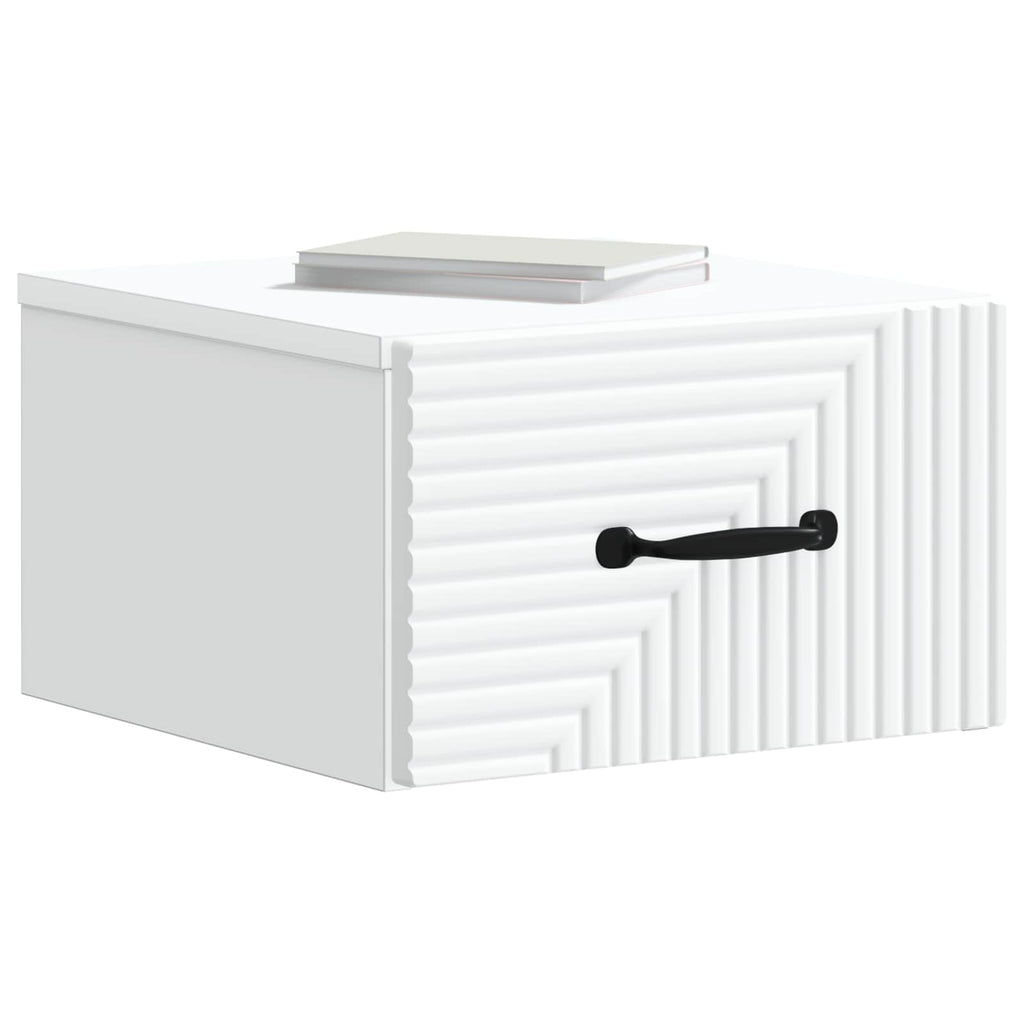 vidaXL Wisząca Szafka Nocna z szufladą 2 pcs Biały 34,5 x 33 x 20 cm
